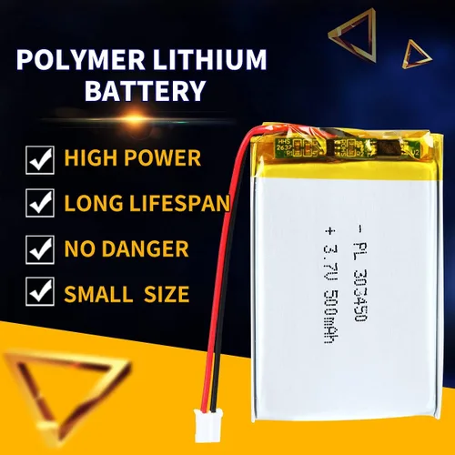 Miniatura 4 de Batería de iones de polímero de litio recargable de 3.7V 500mAh 303450 Lipo con conector JST PH2.0mm