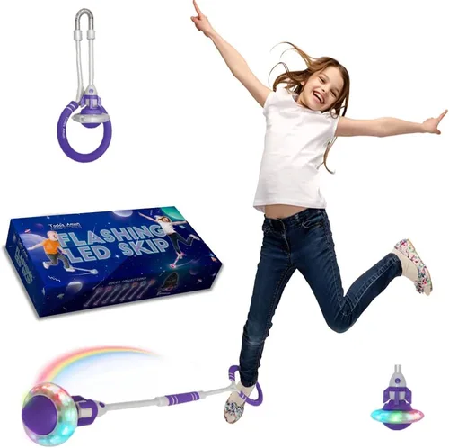 Miniatura 10 de Rocket Flashing LED Ankle Skip Fun Cool Jumping Gift for Ages 5 6 7 8 9 10+ Kids NO Battery Charging Needed Family Exercise Fitness Coordination