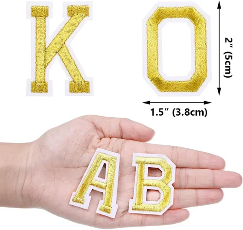 Miniatura 4 de Locomo - Parche para planchar con letras individuales del alfabeto, parche bordado de la A a la Z, insignia de nombre, adorno de apliques para Rojo