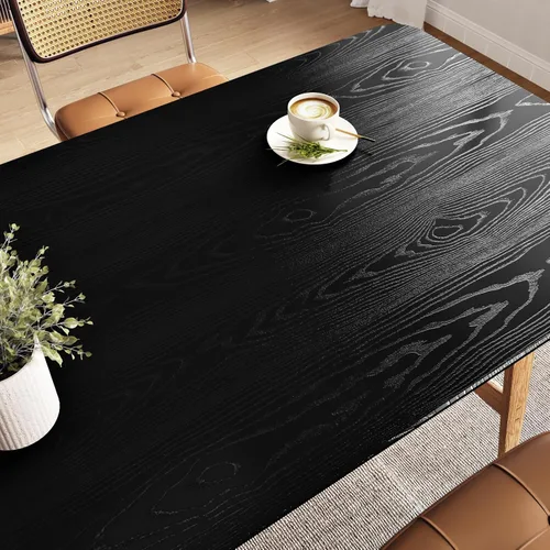 Miniatura 10 de Wallercity Papel de contacto de grano de madera negro texturizado para cocina, papel de contacto de madera autoadhesivo para armarios, impermeable