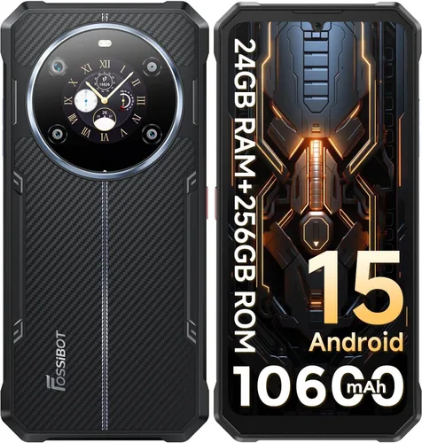 FOSSIBOT Teléfono resistente F109S desbloqueado (2026), 24GB+256GB/2TB Android 15 Teléfono para juegos, 6.75 pulgadas FHD+1.32 pantalla dual,