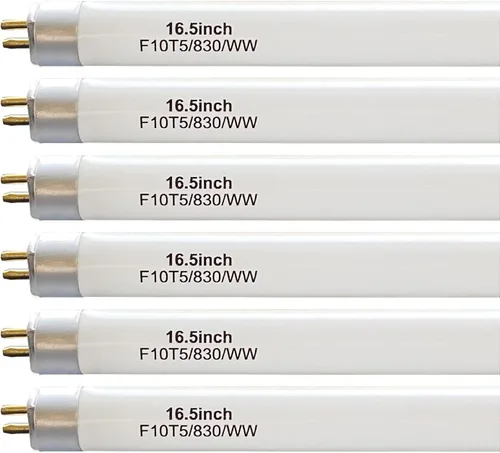 Miniatura 6 de Paquete de 3 bombillas fluorescentes F10T5/830/L de 16 pulgadas de repuesto para Jasco, Philips, Lineal T5 10W 3000K bombillas blancas cálidas, base