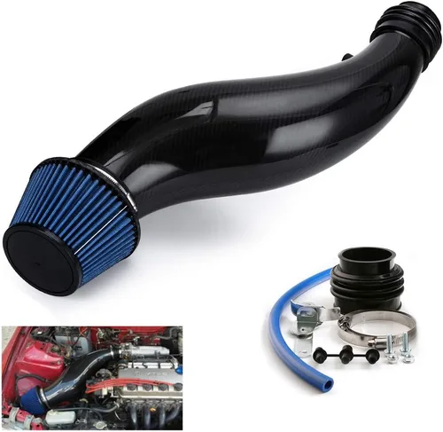 Miniatura 8 de PTNHZ Cuello azul 4.5 "/115 mm coche de alto flujo de entrada de aire frío filtro de aire de admisión de energía Sistema de entrada de aire