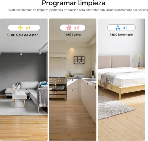 Miniatura 7 de ILIFE Aspiradora robot A30s, aspiradora robótica de succión máxima de 10000 Pa con navegación LiDAR, mapeo del hogar, zona prohibida, 150 minutos