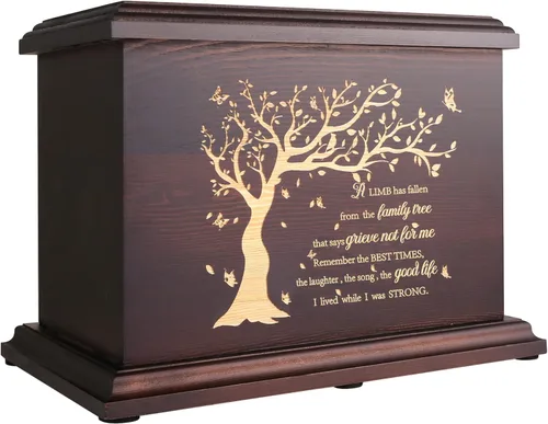 Urnas conmemorativas de cremación para cenizas humanas, hombres y mujeres, caja de urnas de madera y ataúd para cenizas, hombres, mujeres y niños,