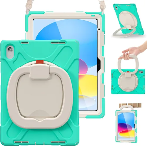 Miniatura 20 de BRAECN Funda para iPad (A16) de 11ª/10ª generación de 11 pulgadas/10.9 pulgadas 2025/2022, funda de silicona resistente con protector de pantalla