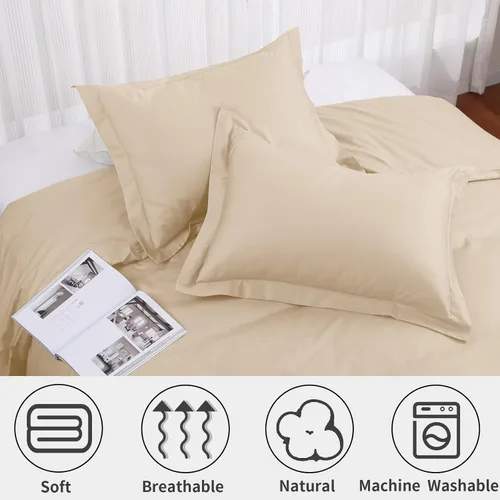 Miniatura 5 de Juego de funda de edredón Twin/Twin-XL, 100% algodón egipcio, juego de ropa de cama de 2 piezas - 1 funda de edredón (sin relleno) con 1 funda