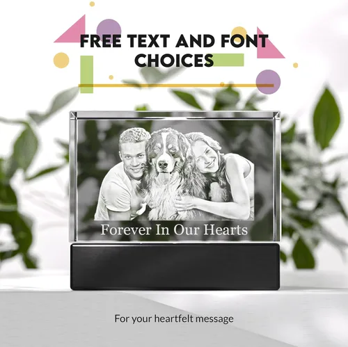 Miniatura 8 de Crystal Clear Memories Foto de cristal 3D, regalos de Navidad personalizados con tu propia foto para mamá, papá, hombres, mujeres, imagen grabada