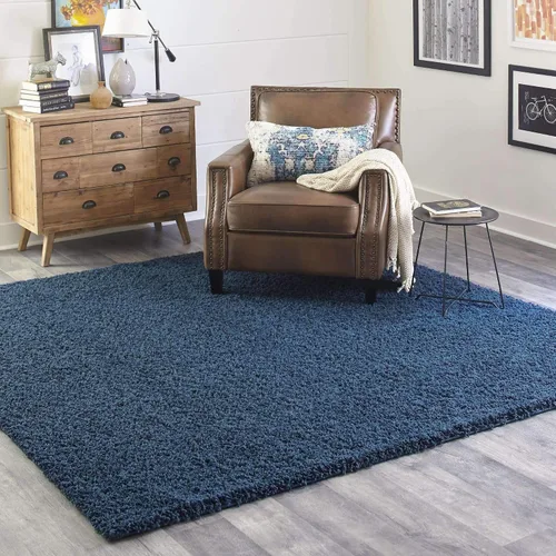 Miniatura 85 de Unique Loom Zuniga Solid Shag Collection alfombra moderna de felpa negra de área (7' 0 x 10' 0)