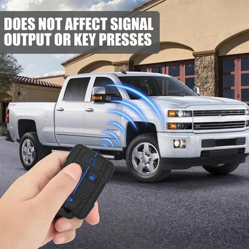 Miniatura 5 de 2 Pcs Silicone 4-Button Smart Key Fob Cover Compatible with 2014-2019 Chevrolet Colorado Silverado Suburban Tahoe and GMC Canyon Sierra Yukon, Car