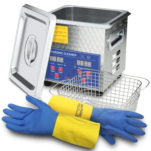 Limpiador ultrasónico de piezas de 200 W calentado 2L (capacidad líquida de 1.5L) para carburadores pequeños, inyectores, pistolas, balas de latón y