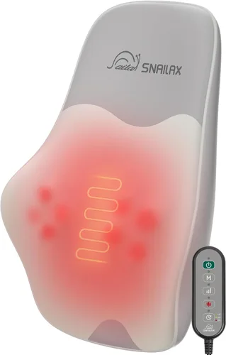 Miniatura 12 de Snailax Masajeador de espalda para dolor de espalda, tejido profundo, masajeador de espalda Shiatsu con calor, almohada de masaje de silla