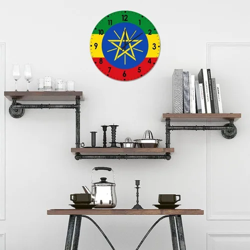 Miniatura 822 de Cheyan Reloj de pared con bandera de Canadá de 12 pulgadas, silencioso, sin tictac, de PVC, funciona con pilas, reloj redondo decorativo, regalo