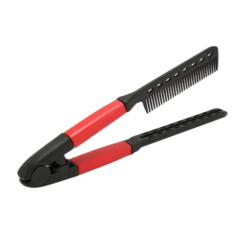 Miniatura 4 de Peine alisador de cabello, 3 piezas portátil multiusos en forma de V peine recto para cabello anudado