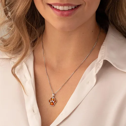 Miniatura 2 de PEORA Collar con colgante de animal de ámbar báltico genuino para mujer en plata de ley con cadena de 18 pulgadas
