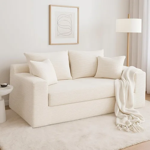 Miniatura 9 de cidludto - Sofá cama convertible, 3 en 1, sofá cama plegable, sofá cama de chaise longue y futón de piso, sofá cama con tirador de corduroy con 4