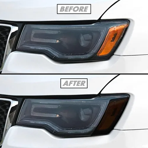 Miniatura 7 de SlickMod Vinilo PreCortado Tinta de Humo para Faro y Antiniebla de Jeep Grand Cherokee 2014-2021 (1. Faro, 20 por ciento de Humo Oscuro)