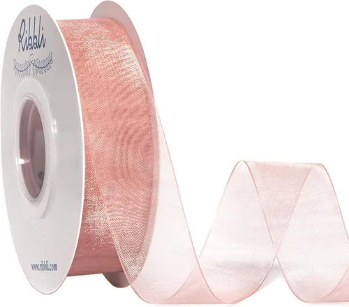 Miniatura 39 de Ribbli - Cinta de organza color oro pálido, 1/2 pulgadas x 50 yardas continuas, cinta transparente dorada para envolver regalos, envolver galletas