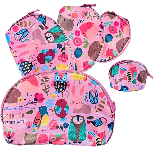 Miniatura 9 de HESSION Juego de 5 bolsas de cosméticos para mujer, bolsa de maquillaje, bolsa con cremallera, accesorios organizador para viajes, Color 1
