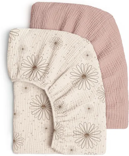 Miniatura 21 de Lulu Moon - Sábanas de muselina para cuna, sábanas bajeras para cuna para niños y niñas, 28 x 52 pulgadas, paquete de 2 Crema y arena
