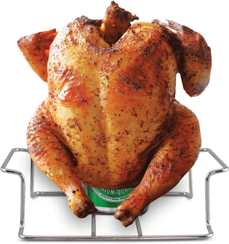 Miniatura 2 de Soporte para Latas de Cerveza para Pollo para Parrilla y Ahumador, Soporte para Pollo de Cerveza de Acero Inoxidable de Grado Premium con Manija