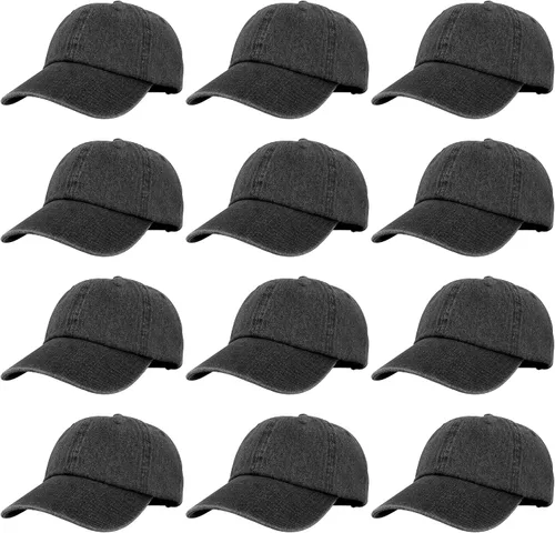 Miniatura 164 de Gelante Gorras de béisbol 100% algodón liso en blanco tamaño ajustable al por mayor a granel de 12