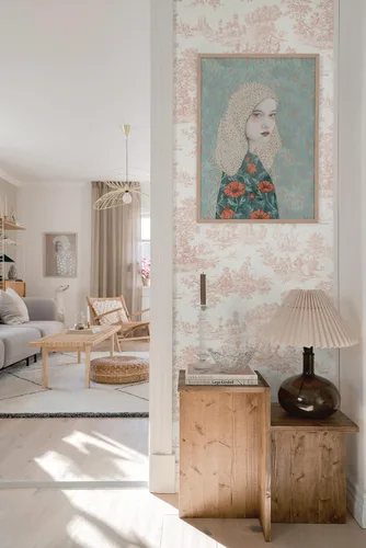 Miniatura 2 de NextWall Chateau Toile Papel Tapiz Despegar y Pegar (Rosa)
