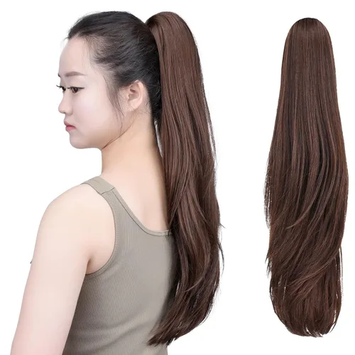 Miniatura 33 de SYXLCYGG Auburn Clip Cola de caballo Clip Cola de caballo Extensión de cola de caballo ondulado 10 pulgadas 3.5 oz pelo sintético falso pieza