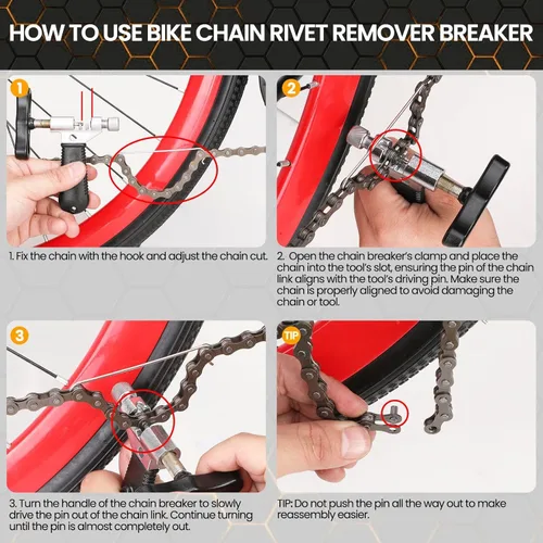 Miniatura 3 de Conjunto de herramientas de reparación de cadena de bicicleta Oumers, herramienta de rotura de cadena de bicicleta, alicates de eslabón maestro