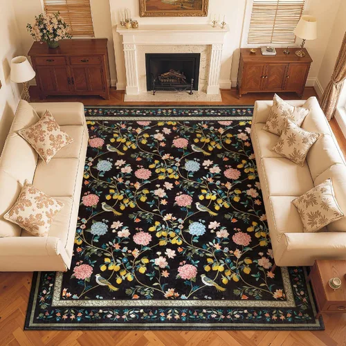 Miniatura 48 de Jinchan Alfombra Floral de Pasillo, 2x5, Alfombras Antideslizantes Lavables a Máquina, Alfombra Suave de Pelo Bajo para Pasillo, Resistente a