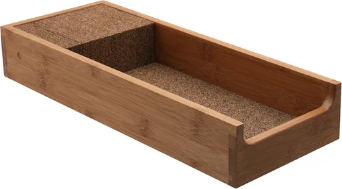 Miniatura 5 de KNIFEdock Organizador de cuchillos de bambú para cajones de cocina, bloque de cuchillos de 15 pulgadas con compuesto de corcho, ahorro de espacio