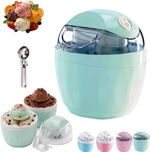 Miniatura 10 de Pequeña máquina de helados para el hogar, máquina de helados personal para yogur congelado casero, helado y sorbete, mini máquina de helados