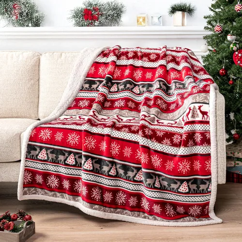 Miniatura 22 de PAVILIA Premium Manta de vellón sherpa a cuadros súper suave, acogedora, afelpada, microfibra ligera, reversible para sofá y cama, para todas