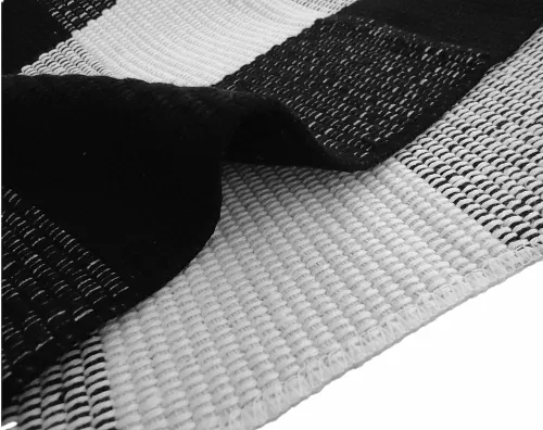 Miniatura 6 de Levinis - Alfombras de pasillo de cocina - Negras y blancas, cojín de sofá de celosía retro y alfombra de área - Alfombras lavables, tejidas a mano