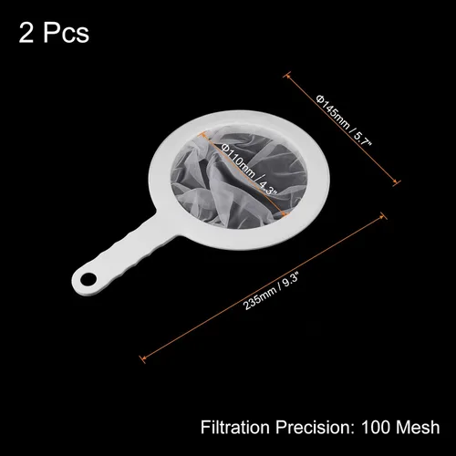 Miniatura 2 de PATIKIL Colador de filtro de alimentos de 9 x 6 pulgadas, paquete de 2 filtros de malla de 100 filtros de malla para cocina, coladores de malla fina