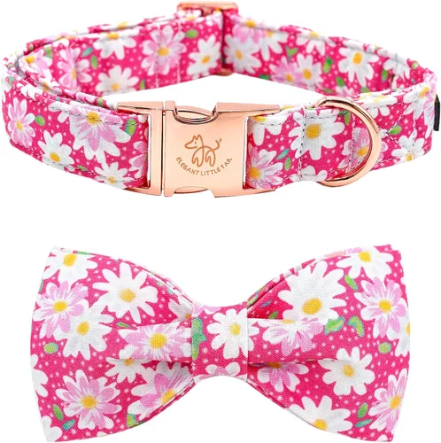 Miniatura 15 de Collar para perro Elegant Little Tail con moño, estampado de pepinillos, collar de moño lindo para perros pequeños eneldo