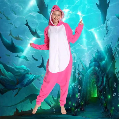Miniatura 6 de Pijama unisex para adultos, disfraz de tiburón azul de animal