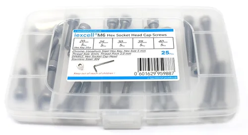 Miniatura 196 de iexcell 25 piezas M4 x 60/65/70/75/3.150 in paso de rosca 0.028 in acero inoxidable 304 cabeza hexagonal Tornillos Tornillos surtido Kit