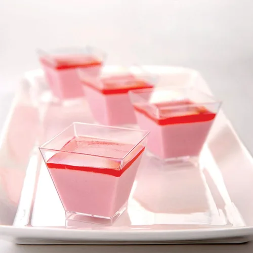 Miniatura 8 de Tosnail Paquete de 100 vasos de postre de plástico transparente de 2 onzas con 100 cucharas de postre, tazas cuadradas de aperitivo de parfait