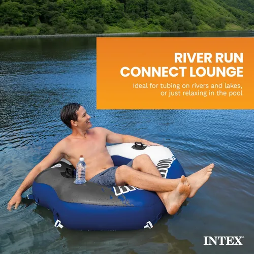 Miniatura 2 de Intex 58854EP River Run Connect Salón flotante inflable: respaldo cómodo - Portavasos incorporado - Asas duraderas - Conectores fáciles de usar
