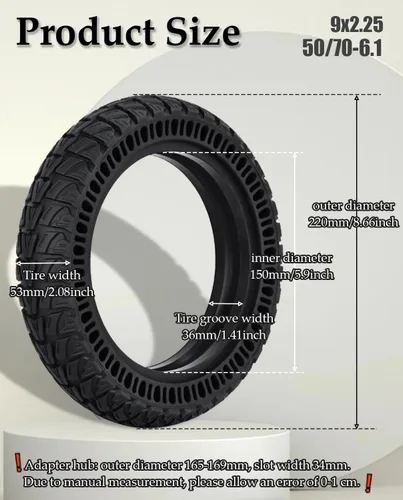 Miniatura 5 de Neumático todoterreno Soocter 50/75-6.1, repuesto para todos los neumáticos originales de 8.5 x 2 pulgadas para Gotrax GXL V2/G3 Plus, Hiboy S2