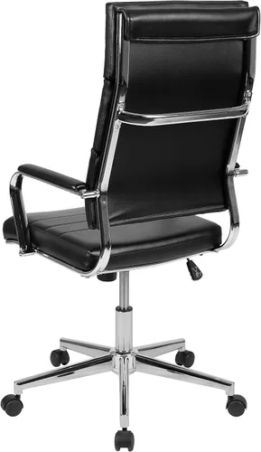Miniatura 6 de Flash Furniture Hansel - Silla de oficina giratoria ejecutiva con respaldo alto, color negro LeatherSoft