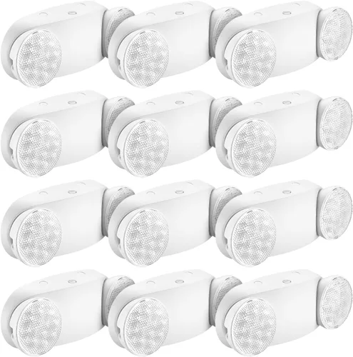 Miniatura 10 de OSTEK Paquete de 4 accesorios de iluminación LED de salida de emergencia con dos cabezales, luz de emergencia LED integrada ajustable estándar