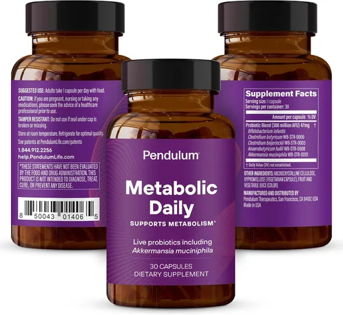 Miniatura 2 de Pendulum Metabolic Daily - Mezcla patentada de Akkeramansia, Anaerobutyricum, Clostridium y más para mejorar el metabolismo del azúcar