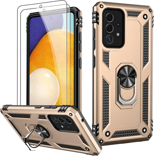 Miniatura 41 de LUMARKE Funda para Galaxy A51 4G con protector de pantalla, supera los 16 pies, probada en caídas, de grado militar, con soporte de anillo Rojo