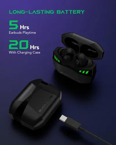 Miniatura 6 de Black Shark Auriculares inalámbricos con latencia ultra baja de 35 ms, auriculares Bluetooth para juegos con sonido premium, Bluetooth 5.2