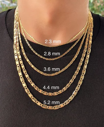 Miniatura 3 de JEWELHEART Collares de oro de 14 quilates para mujer, de moda de 0.091 in, 0.110 in, 0.142 in, 0.173 in, 0.205 in, oro real, amarillo, cadena