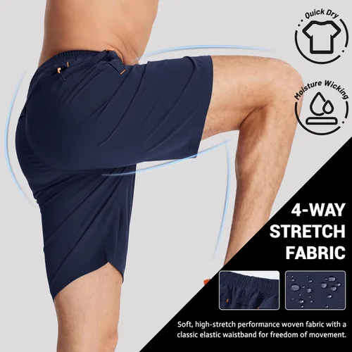 Miniatura 62 de TACVASEN Pantalones cortos deportivos para correr para hombre, 9 pulgadas, de secado rápido, pantalones cortos ligeros de verano, 3 bolsillos