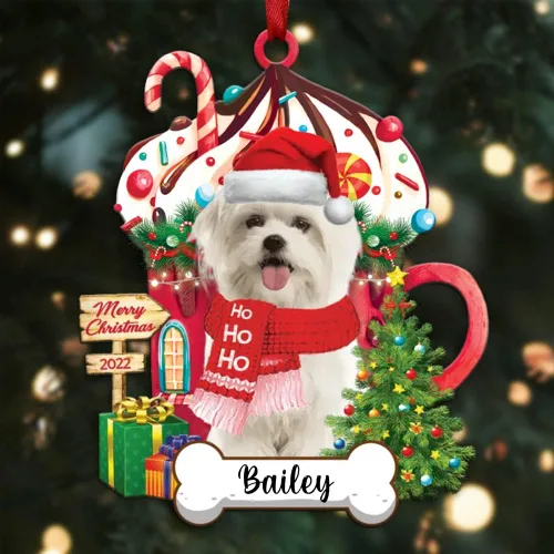 Miniatura 7 de Amantes de los perros de Navidad – Navidad de perros disponibles para muchos perros Shi Tzu – Adorno con forma personalizada, adorno de Navidad