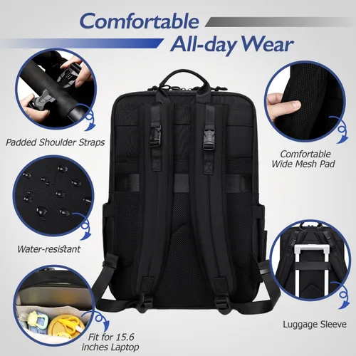 Miniatura 6 de LORADI Bolsa de pañales para papá con bolsillos aislados, clips para cochecito y funda de equipaje para viajes, bolsa táctica grande para pañales